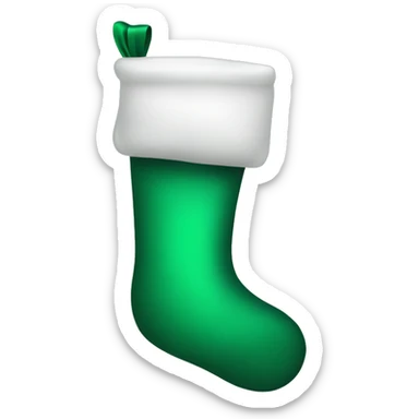 plain emerald green christmas stocking  sticker