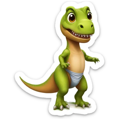 T-Rex wearing a tutu on a surfboard sticker