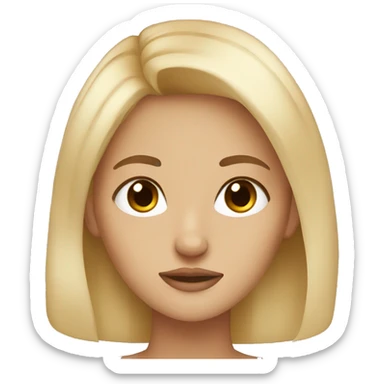 Blonde girl with brown eyes clean aesthetic  sticker
