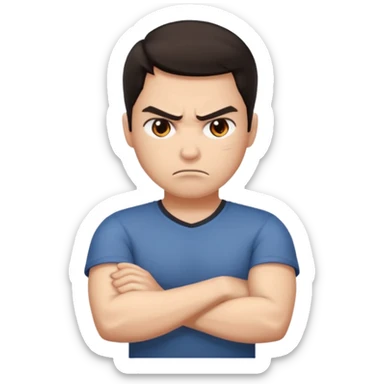 Arms crossed mad sticker