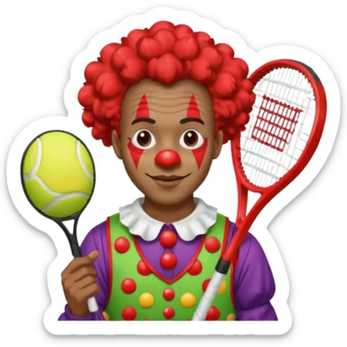 tennis player black clown man sticker