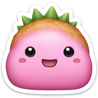 Pink dinosaur buns sticker