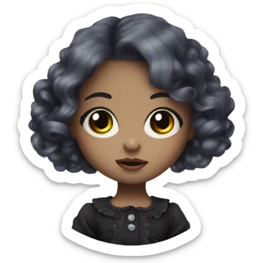 cute girly haunted doll pretty button eyes sticker