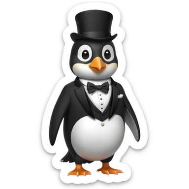 classy penguin soldier sticker