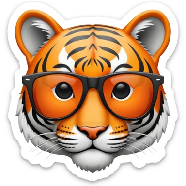 tiger head with wayfarer sunglasses black lens sticker