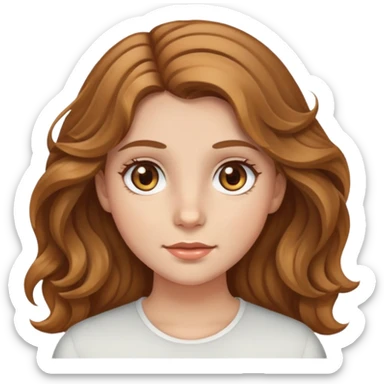 girl with light brown wavy hair and hazel eyes sticker