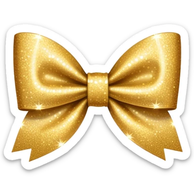 Gold glitter bow  sticker