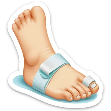 Sick foot with blistered toes with pus and bandages sticker