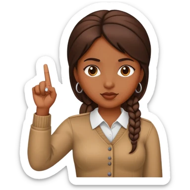 Brown skin girl putting the middle finger up sticker