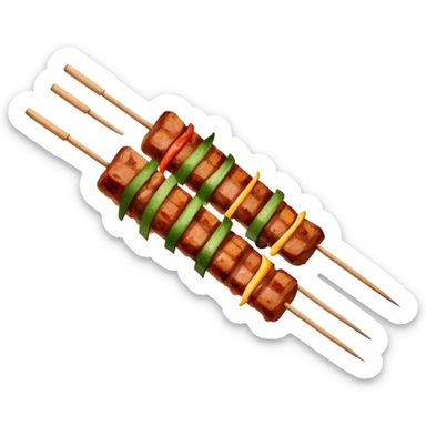 Chuanr meat skewers street food with gentle colors sticker
