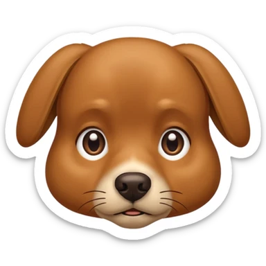 Brown dog whimpering sticker