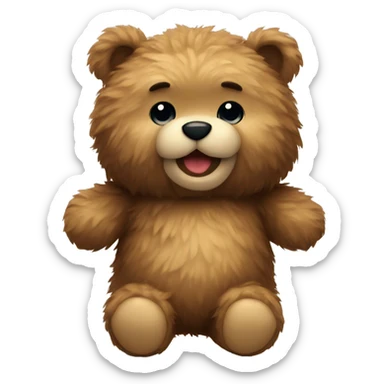 Fluffy teddy bear sticker