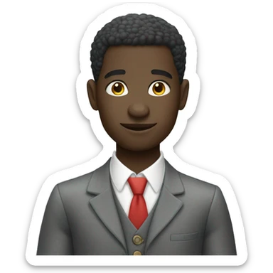 African young guy of 25 years well dressed to Babar shop sticker