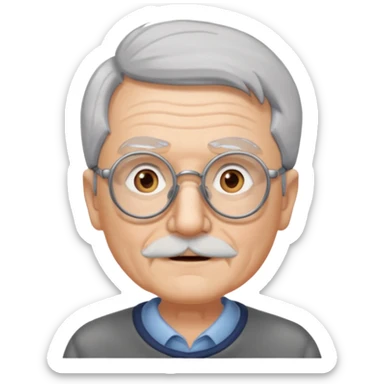 old man white neutral face with eyewear sticker
