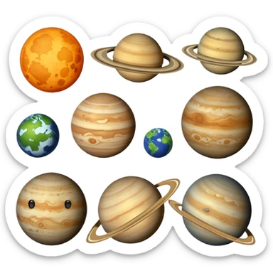12 planets emojis I need a line for each planet mercury sticker