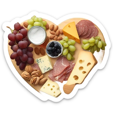 cute heart shaped charcuterie board with wine sticker
