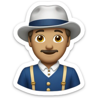 french man in france clothing sticker