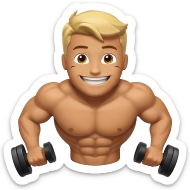 Buff roblox character doing a pushup emoji sticker