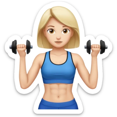 girl working out abs with a shirt on sticker