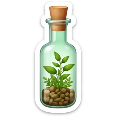 Glass vial of herbs sticker