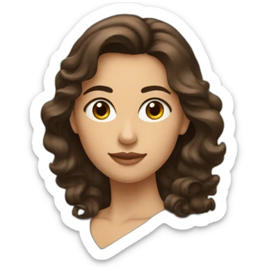 Femme brune cheveux ondulé diadème sur la tete sticker