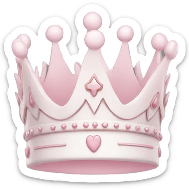 White and pastel pink crown sticker