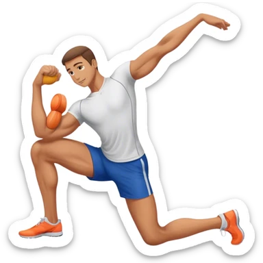 male runner hamstring stretch sticker