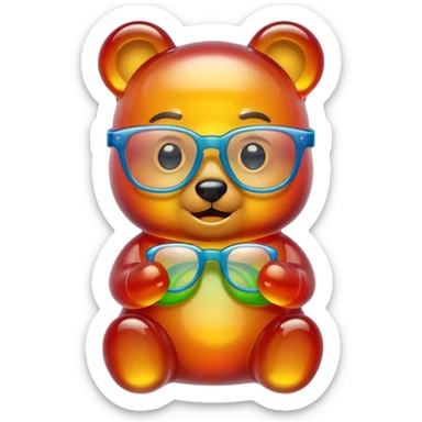 gummy bear with glassess sticker