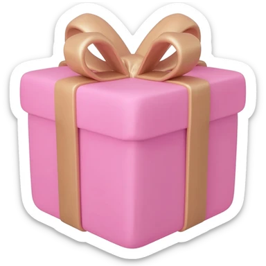 Pink christmas present sticker