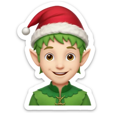 Male christmas elf sticker