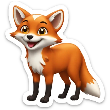 Happy fox sticker