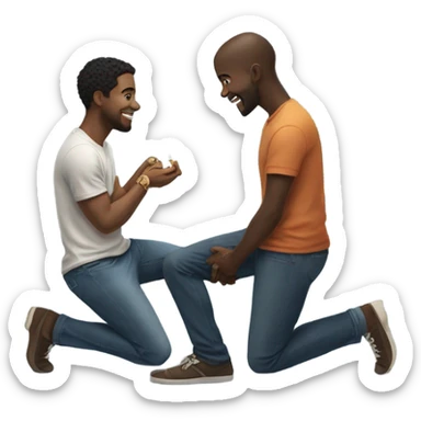 Black man proposes  sticker