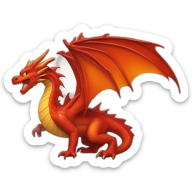 Un dragon qui crache du feu sticker