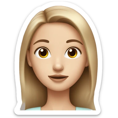 White beautiful girl with light brown hair skin care sticker