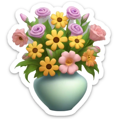 vase full of pretty flowers sticker