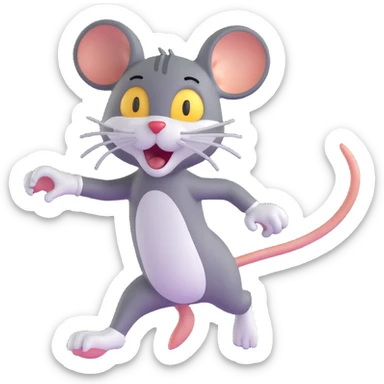 Tom cat chasing Jerry mouse sticker