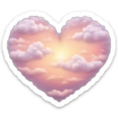 heart shaped clouds sticker