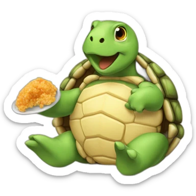 Turtle eating shawrma sticker