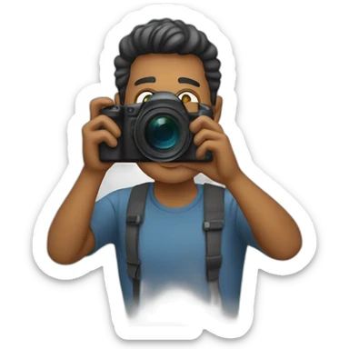 man taking pictures of himself sticker
