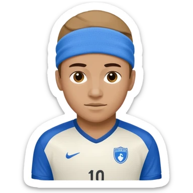 soccer winger with sweatband, blue color. sticker