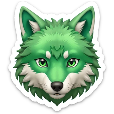 green wolf head sticker