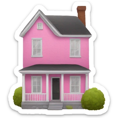 pink-house more simple sticker