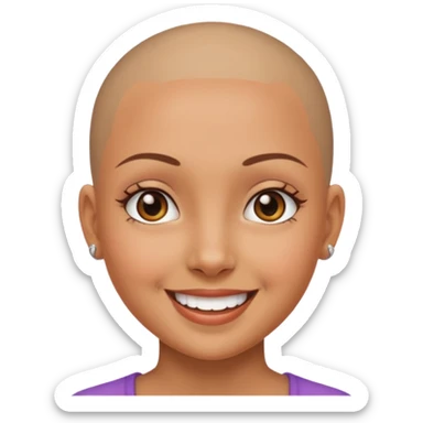Girl tan skin with skin head. sticker