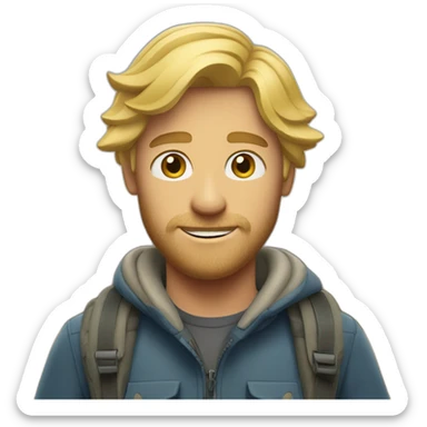 Blond guy in patagonia west sticker