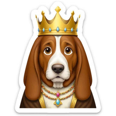 Basset Hound dressed as a king sticker