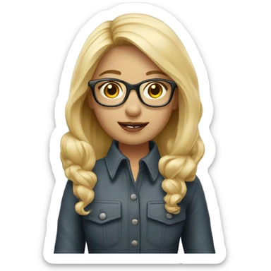 Photographe blonde lunettes sticker