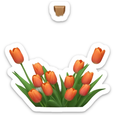 cross with tulips at base  sticker