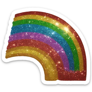 Rainbow glitter  sticker