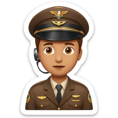 A pilot emoji character carefully inspecting something, as if “looking into it.” sticker