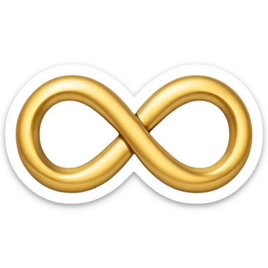 One infinity symbol made of gold sticker